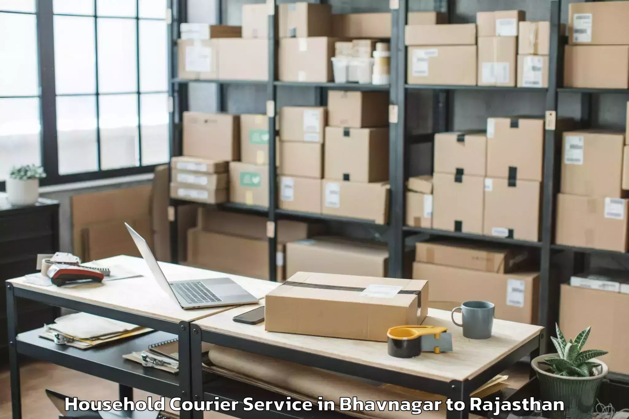 Professional Bhavnagar to Sunrise University Alwar Household Courier